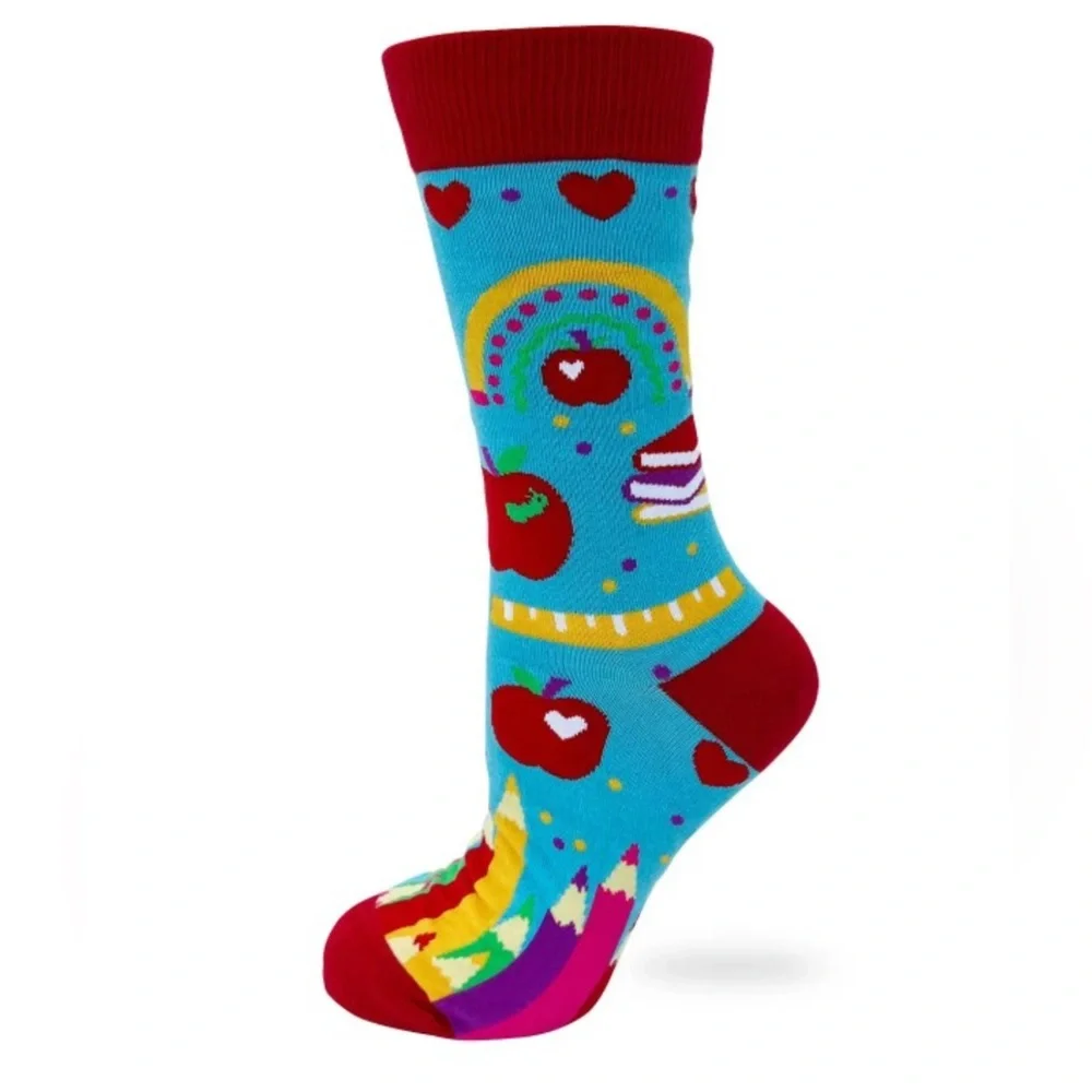 •Certified Teacher, Uncertified Millionaire Socks• Coloful Novelty Crew Socks